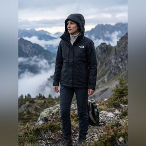 The North Face Black Waterproof Hooded Rain Jacket